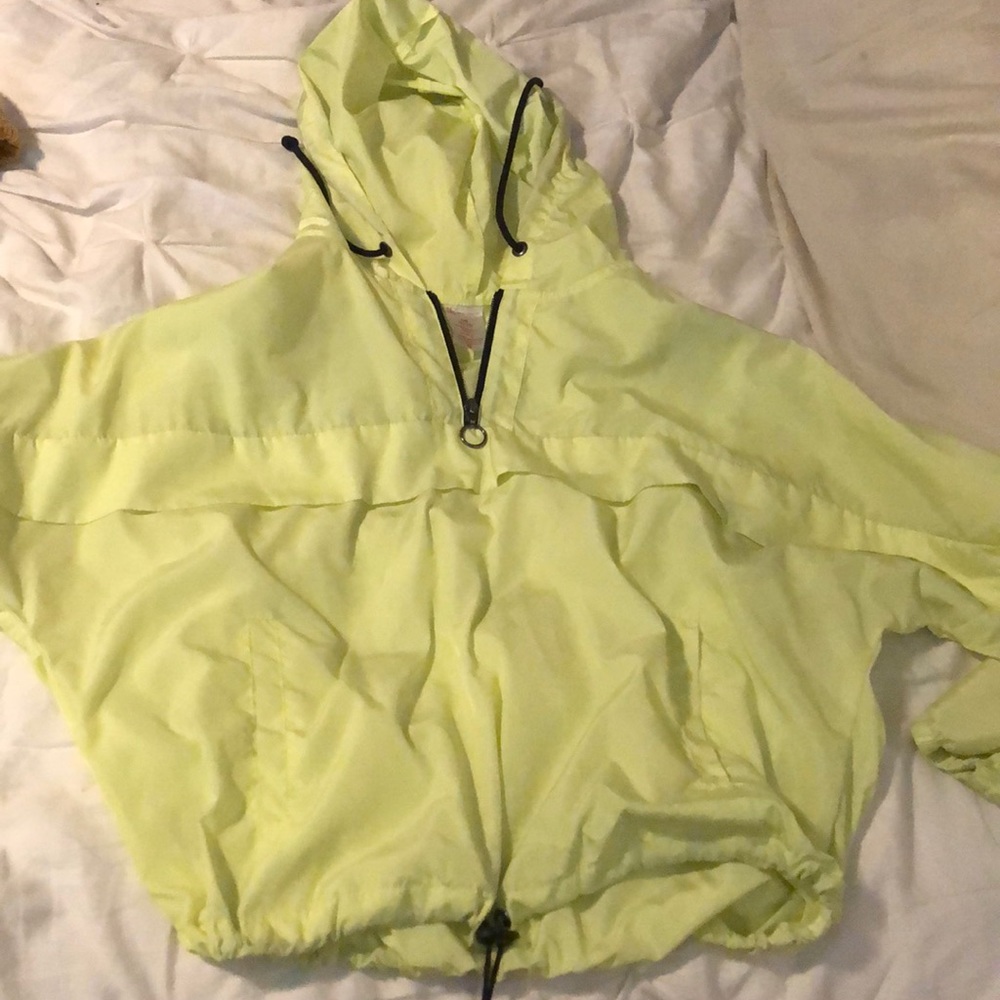 Yellow neon cropped hoodie